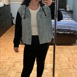 Aqua Jean Jacket Sweater/hoodie